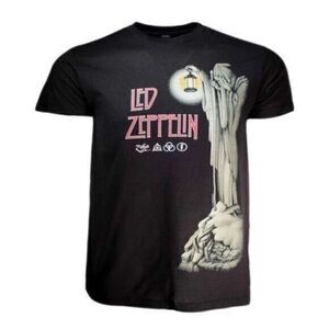 VINTAGE - Led Zepplin Hermit Unisex Black Short Sleeve Tee Shirt - Size Small